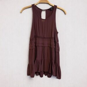 American Eagle Outfitters Burgundy Sleeveless Top